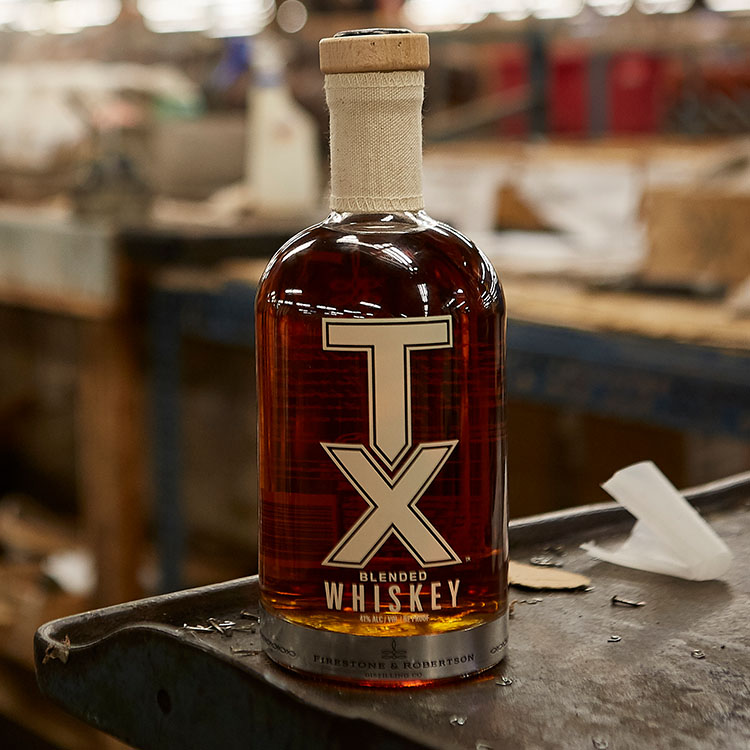 Bottle of TX Whiskey.